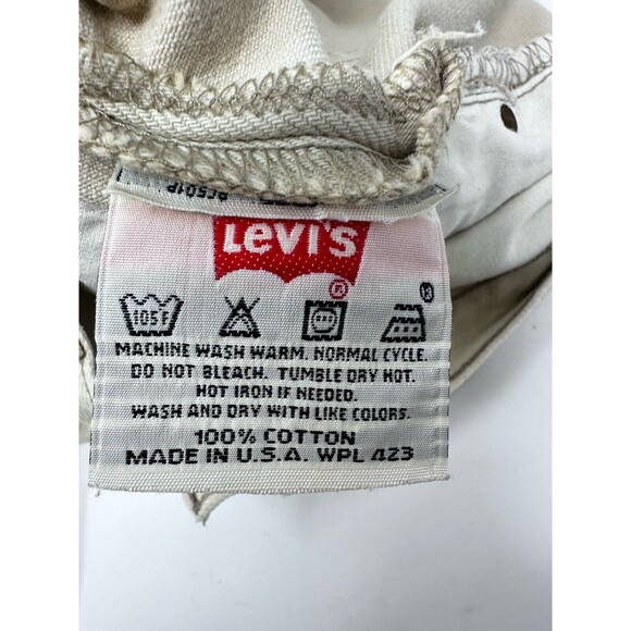 VINTAGE Levi's 501 Jeans Mens 33x29 White Denim Straight Button Fly 90s USA - Picture 10 of 14